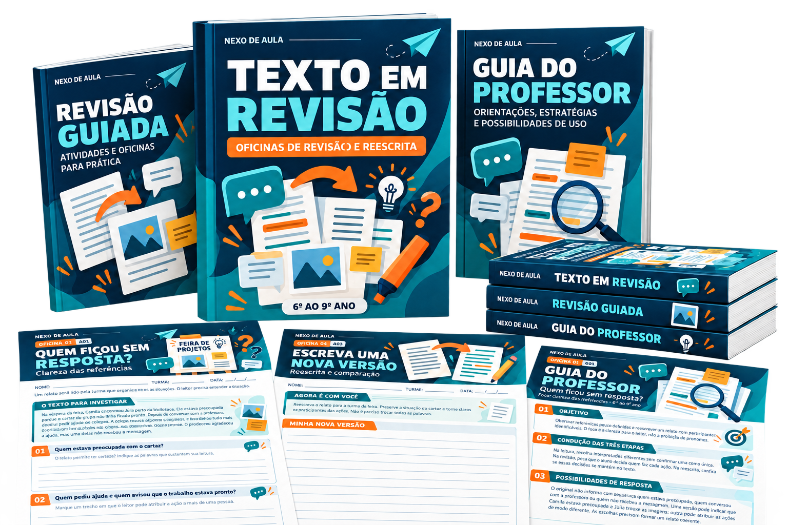 Kit Texto em Revisão: capas e atividades do material digital